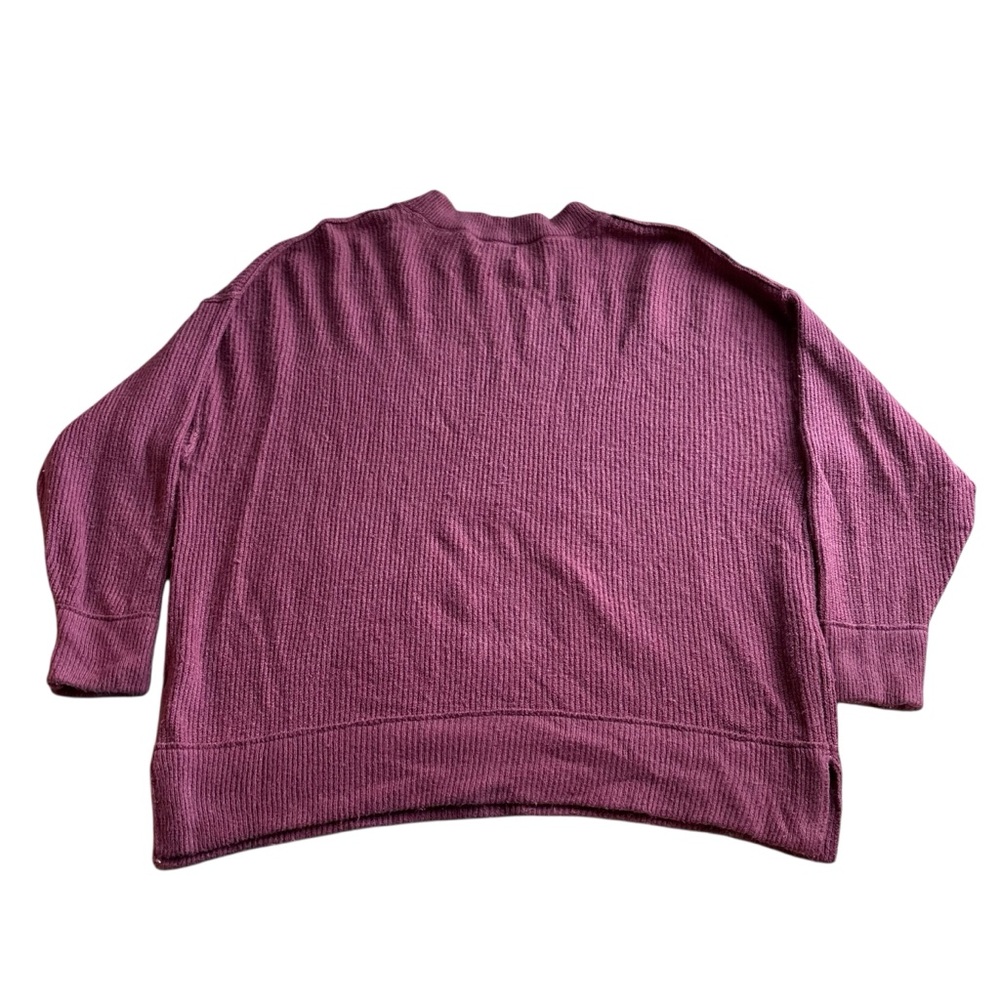 Aerie Women's Oversized Plum Ribbed Sweater - Picture 2 of 6